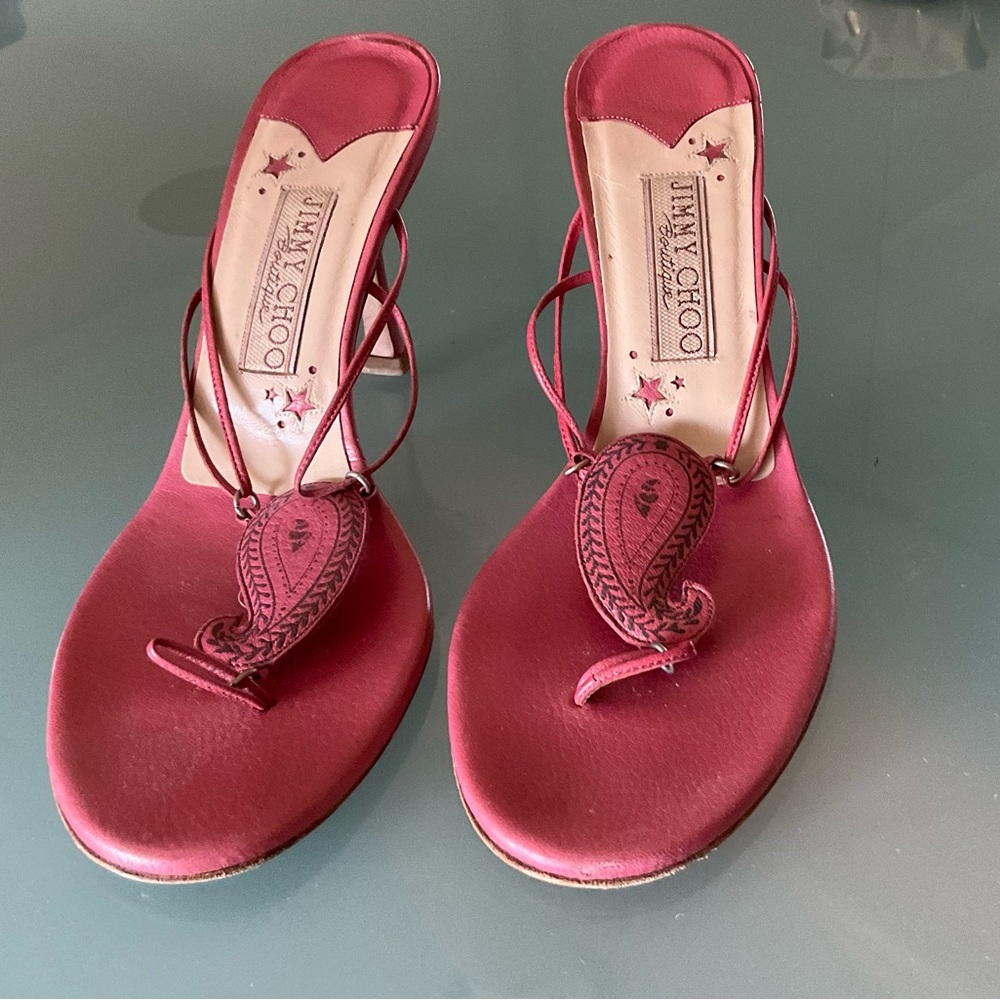 Jimmy Choo Red Satin Heels